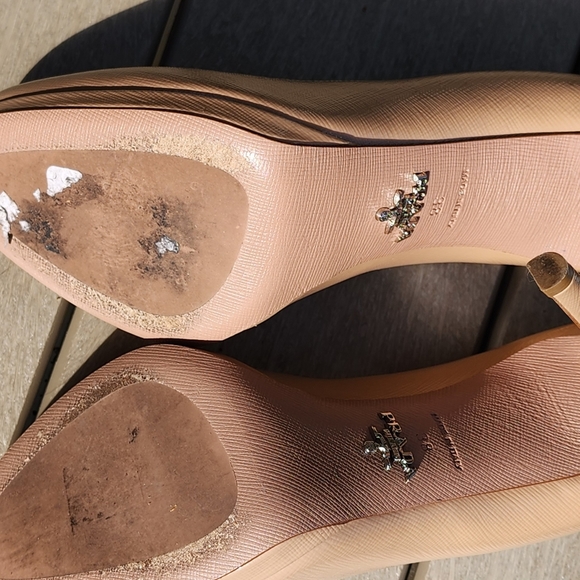 Prada Platform Nude Patent Leather Stiletto Heel, Size 38 - Picture 6 of 8